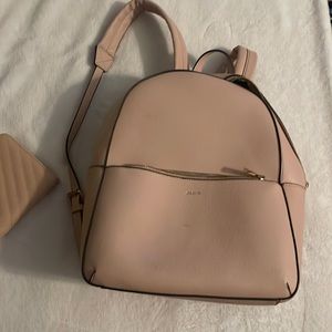 ALDO backpack and matching wristlet wallet